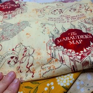 Fabric lot of 6 designs each 26" x 20" remnants with cutouts